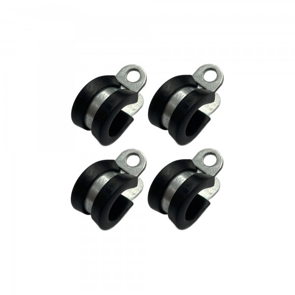 Rubber Lined P Clip Cushion Clamps 13mm - 4 Pack
