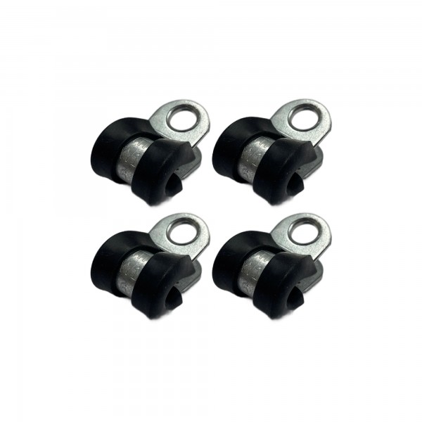 Rubber Lined P Clip Cushion Clamps 6mm - 4 Pack