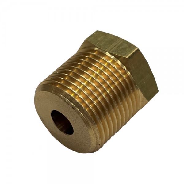 Brass Reducing Hex Bush M18-1.5 Male to 1/4" (11.4mm) Female BSP Thread