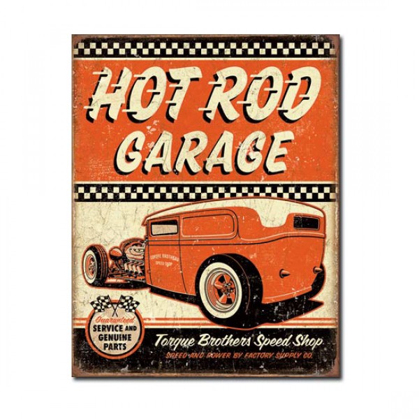 Hot Rod Garage Torque Brothers Speed Shop Metal Sign Reproduction 32cm x 41cm
