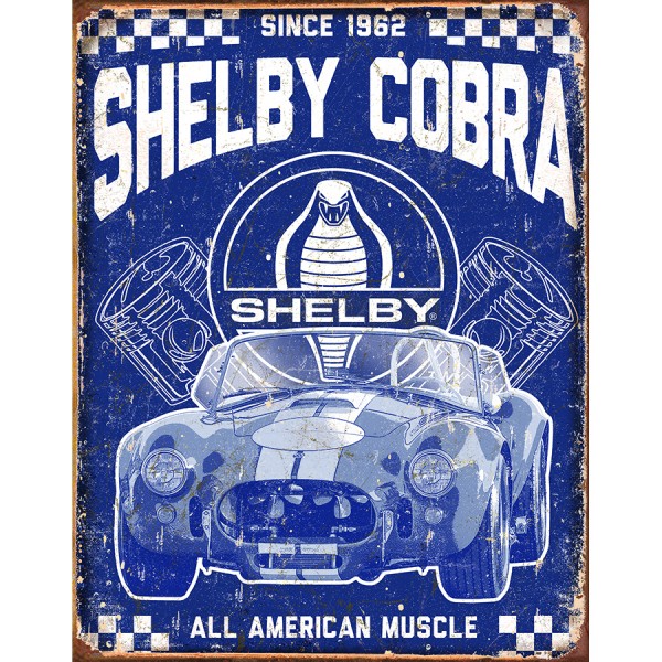 Shelby Cobra Metal Sign Reproduction 32cm x 41cm