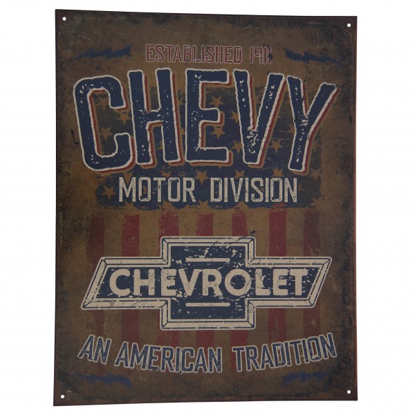 Chevy Chevrolet Motor Division Metal Sign Reproduction 32cm x 41cm