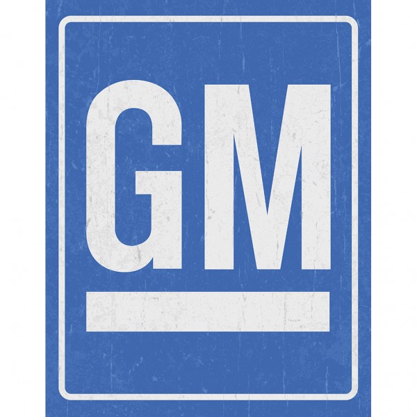 GM Logo Metal Sign Reproduction 32cm x 41cm
