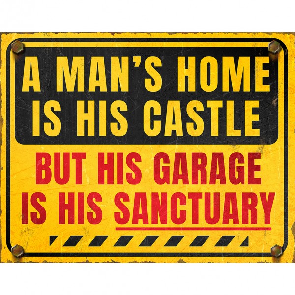 A Mans Home Is His Castle Metal Sign Reproduction 41cm x 32cm