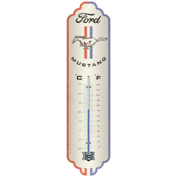 Thermometer Ford Mustang C+F 6.5cm x 28cm In Hang Sell