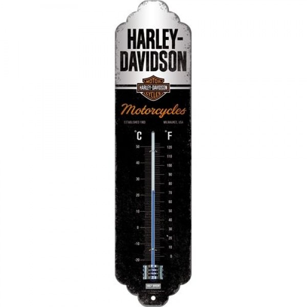 Thermometer Harley Davidson Motorcycles C+F 6.5cm x 28cm In Hang Sell