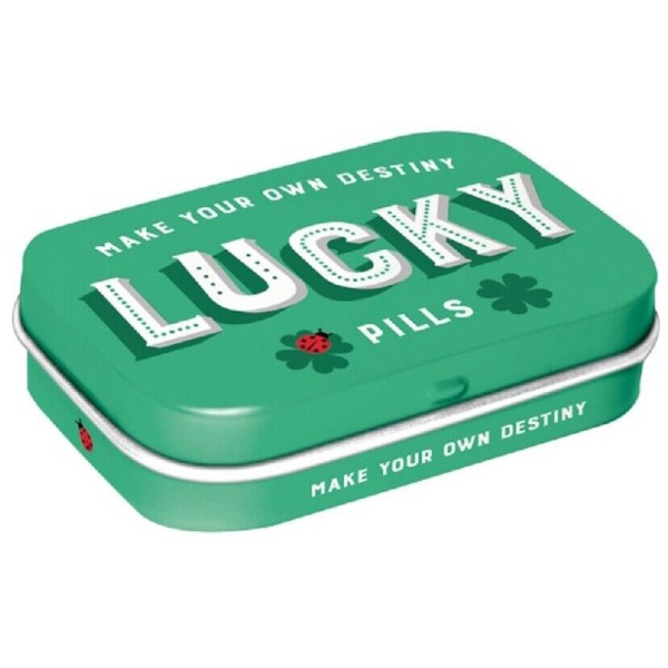 MintBox: Lucky Pills Size:4x6 x1.6cm sugar free mints 34gm