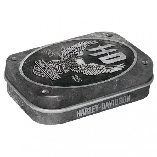 MintBox: Harley Davidson Metal Eagle Size:4x6 x1.6cm sugar free mints 34gm