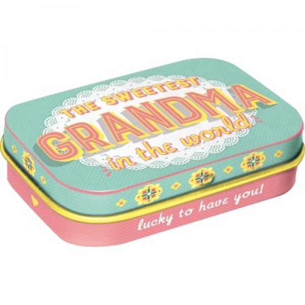 MintBox: The Sweetest Grandma Size:4x6 x1.6cm sugar free mints 34gm