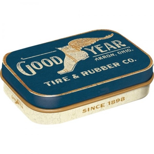 MintBox: Goodyear Wing Foot Logo 1901 Size:4x6 x1.6cm sugar free mints 34gm