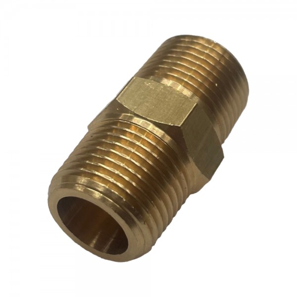 Brass Hex Nipple 3/8" (16.7mm) Male BSP Thread