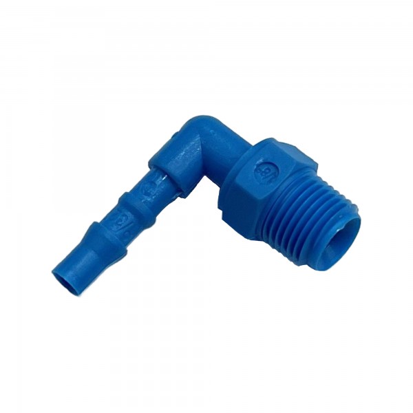 Nylon Plastic Male Elbow Tail Fitting 5/32" (4mm) Hose Tube End to X 1/8" (9.7mm) Male BSP Thread