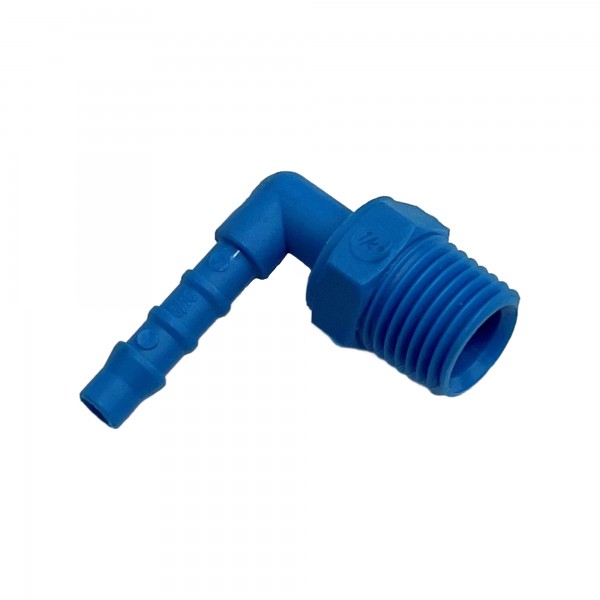 Nylon Plastic Male Elbow Tail Fitting 3/16" (4.8mm) Hose Tube End to X 1/4" (13.2mm) Male BSP Thread