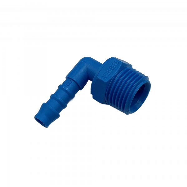 Nylon Plastic Male Elbow Tail Fitting 5/16" (7.9mm) Hose Tube End to 1/2" (21mm) Male BSP Thread