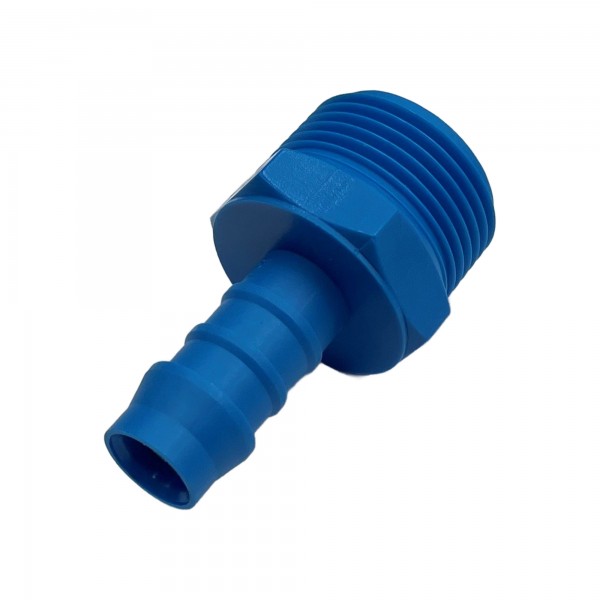 Nylon Plastic Male Tail Fitting 1/2" (12.7mm) Hose Tube End to 3/4" (26.4mm) Male BSP Thread