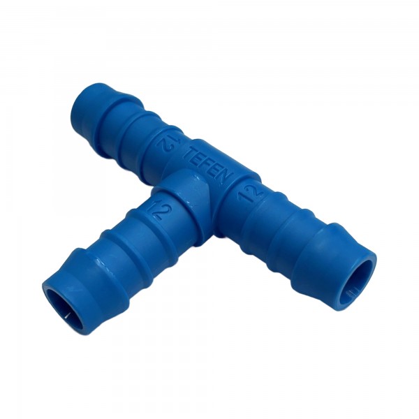 3-Way Nylon Plastic Tee Piece 1/2" (12.7mm) Barbed Hose Tube Ends