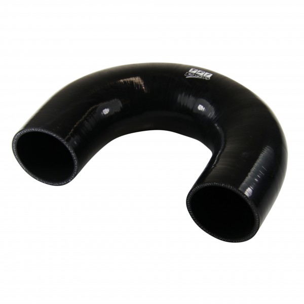 Silicone Hose Black 180 Deg Elbow 63mm (2.5") ID, 50mm Leg Length