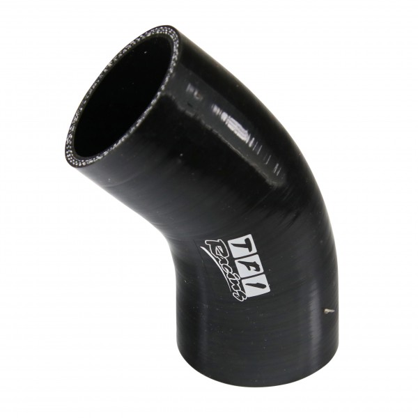 Silicone Hose Black 45 Deg Elbow 54mm (2.125") ID, 50mm Leg Length