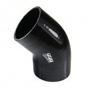 Silicone Hose Black 45 Deg Elbow 80mm (3.125") ID, 50mm Leg Length