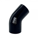 Silicone Hose Black 45 Deg Reducing Elbow 51 to 38mm (2" to 1.5") ID, 50mm Leg Length