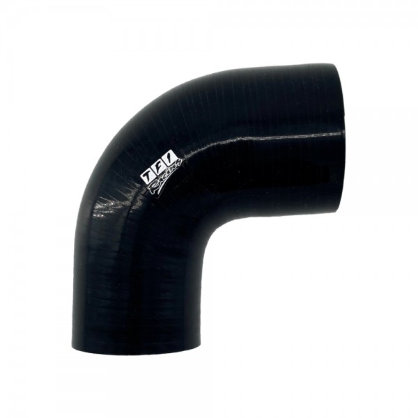 Silicone Hose Black 90 Deg Reducing Elbow 63 to 51mm (2.5" to 2") ID, 50mm Leg Length