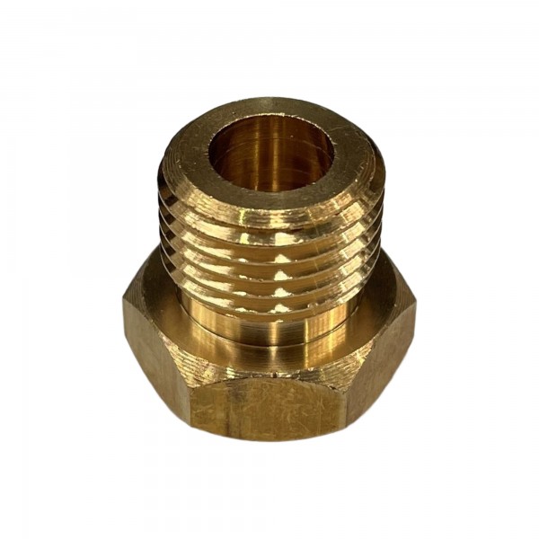 Brass Temp Bush Reducer 1/8" (8.4mm) Female NPT Thread to M16-1.5 Male Thread