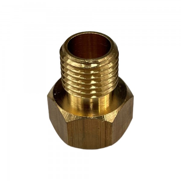Brass Temp Bush Reducer 5/8" (15.8mm) Female UNF Thread to M14-1.5 Male Thread