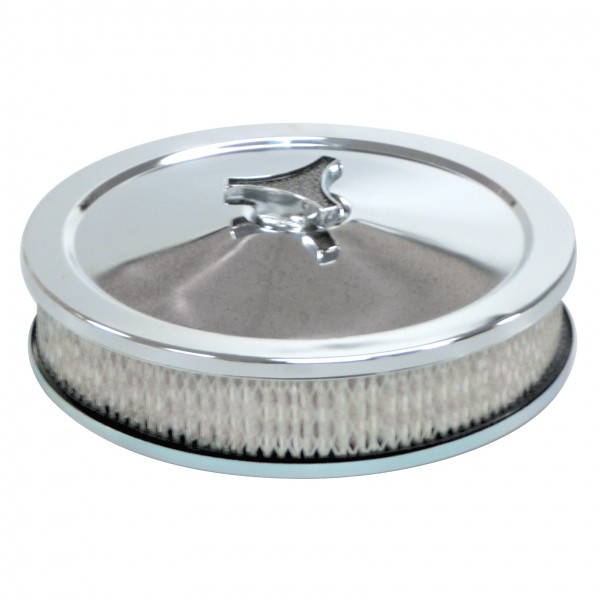 Chrome Air Cleaner 9" Wide x 2" Tall 2-5/8" WW Stromberg Carburettor Paper