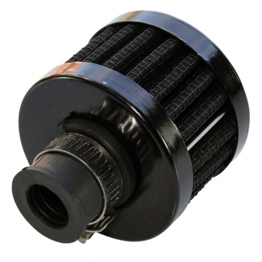 [3991A] Breather Clamp On 1/2"(12mm) Id Neck Black Top Black Element