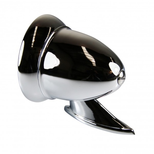 [40305] 4" Chrome Bullet Guard-Door-Fender Mount Classic Sports Car Racing Mirror