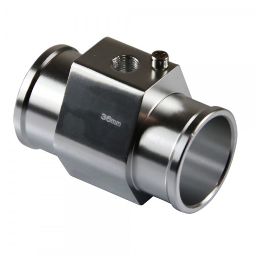 [44413] Radiator Hose Water Temperature Sensor Adaptor - 36mm Silver Finish
