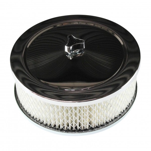 [446-101] Chrome Air Cleaner 6-3/8"Wide x 2"Tall Suit 2-5/16" Single Barrel Stromberg Carb