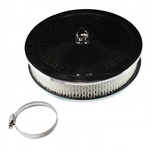 [456-101] Chrome Air Cleaner 9" Wide x 2" Tall Suit 2-5/16" Single Barrel Stromberg Carb