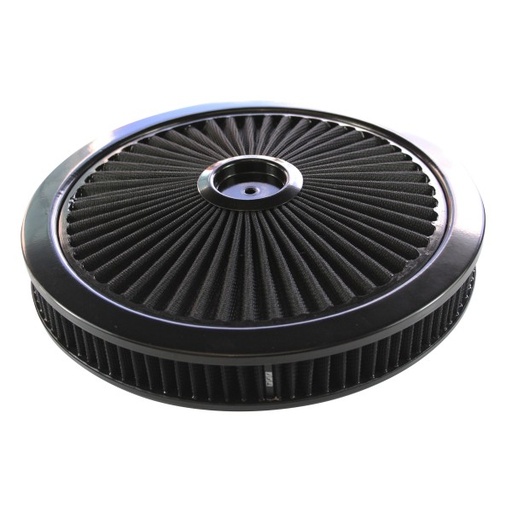 [47639] Extraflow All Black Air Filter Cleaner 14" x 2" Holley or Holden Quadrajet Base