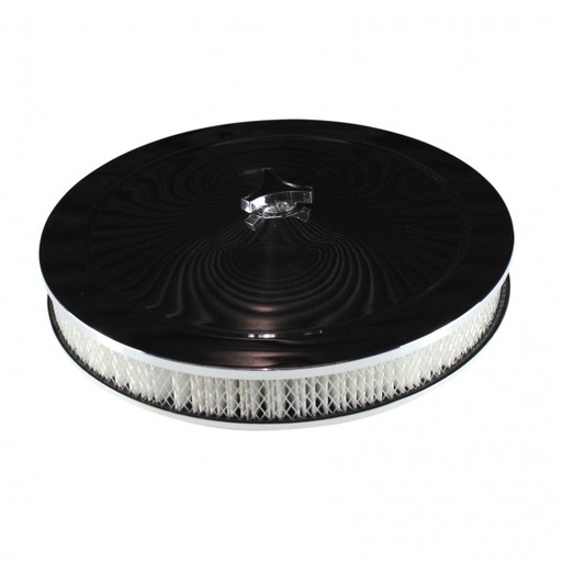 [476-941] Chrome Air Filter Cleaner 14" x 2" Holley Rochester Recessed Base Paper Element