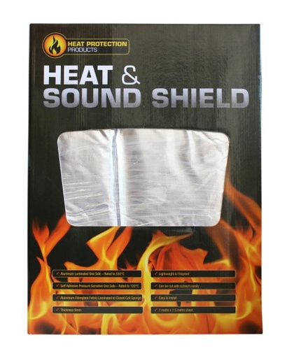 [750000] Heat & Sound Shield1mt x 1.5mt x 9mm Under Bonnet Hood Floor Self Adhesive