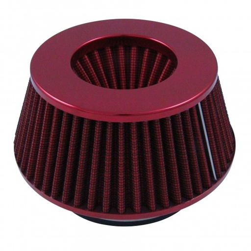 [8902] Conical Short 76-89-101mm Neck Red Cotton Washable Reusable High Flow Filter