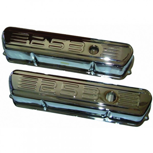 [VC253] Valve Covers Chrome Holden V8 253-308 Red Blue + Black Motor 253 Logo Baffled-pr