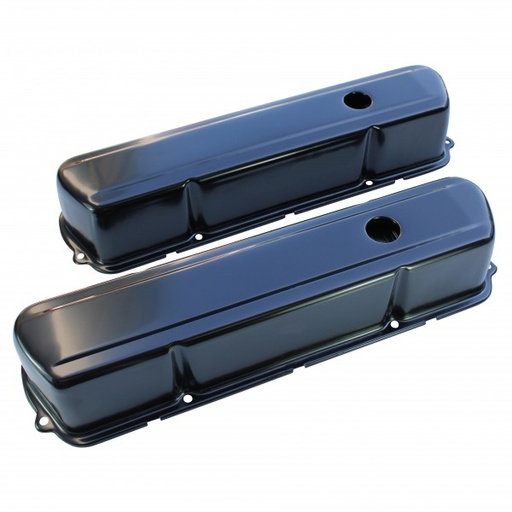 [VC308PBLACK] Valve Covers Black Holden V8 253-308 Tall Black Steel-pr. Suit Roller Rockers