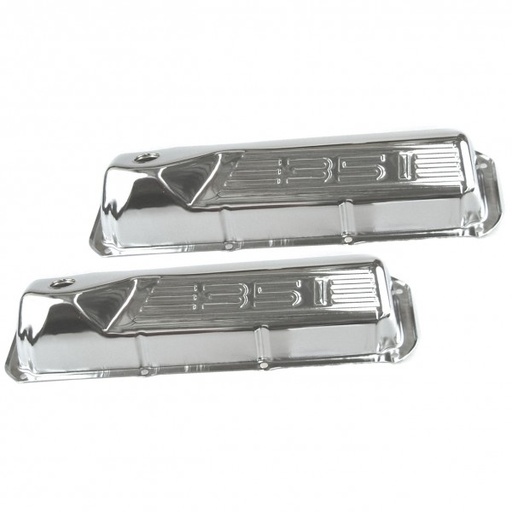 [VC351] Valve Covers Chrome Ford V8 Cleveland 302-351-400 Motor Baffled-pr