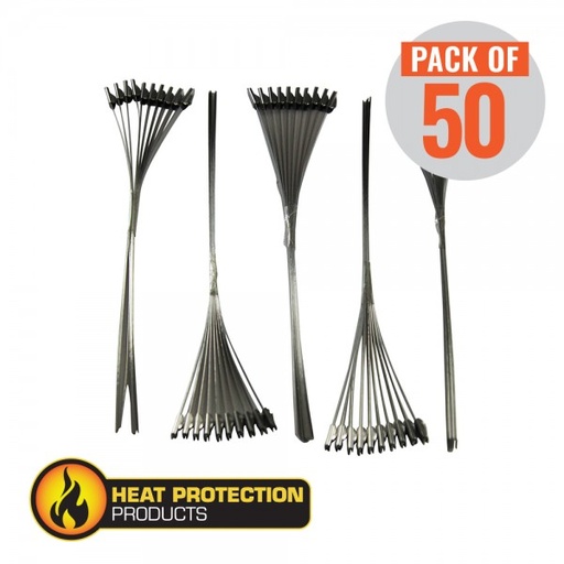 [108050] Exhaust Wrap Stainless Steel Locking Ties 200mm (8 Inch) Long Heavy Duty Qty 50