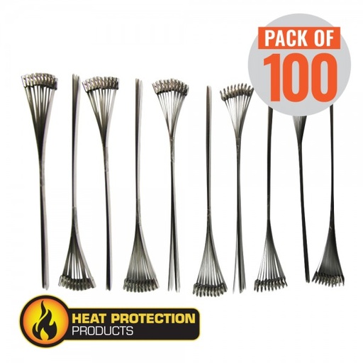 [108100] Exhaust Wrap Stainless Steel Locking Ties 200mm (8 Inch) Long Heavy Duty Qty 100