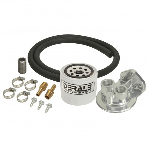 [13090] Derale Transmission Filter Kit Single Mount 3/8" NPT Ports Up Remote