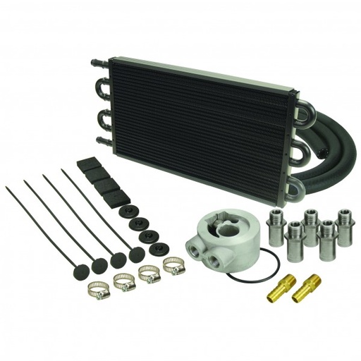 [15502] Derale 6 Pass Aluminum/Copper Universal Engine Oil Cooler Kit