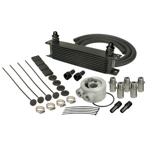 [15602] Derale Stack Plate 10 Row Engine Cooler Kit inc Universal Sandwich Adapter