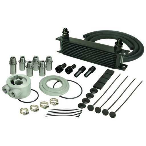 [15605] Derale Stack Plate 10 Row Engine Cooler Kit inc Universal Sandwich Adapter