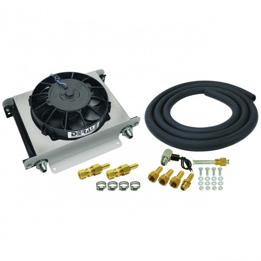 [15960] Derale Hyper-Cool Transmission Cooler 25 Row 13"x10"x5-5/8" 8" Fan -8AN