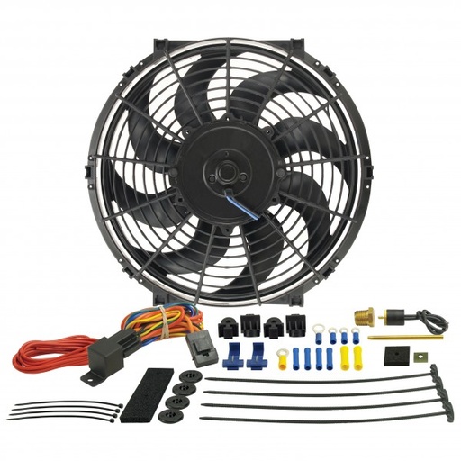 [16012] Derale 12" Tornado Reversible 880Cfm Electric Fan with 180F Thermostat