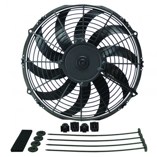 [16112] Derale 12" High Output Puller Curved Fan 1328Cfm IP68 Waterproof/Dustproof