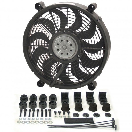 [16214] Derale 14" High Output Single Radiator Pusher/Puller 2 Speed Fan 2100Cfm